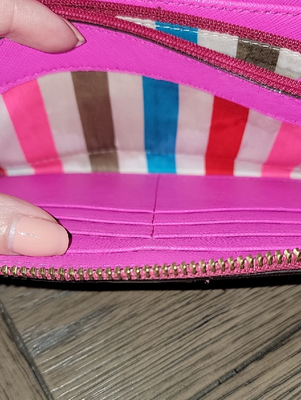 kate spade Fuchsia Zip-Around Wristlet Wallet